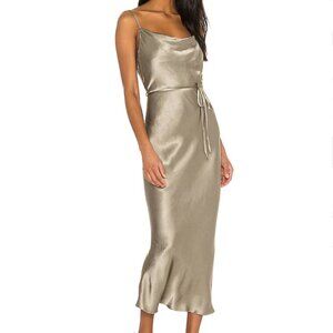 Shona Joy La Lune Bias Cowl Midi Dress in Sage US 2/AUS 6